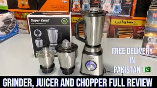 SUPER Crest Blender Chopper and Grinder 3 in 1  Kitchen Appliances  Full Review kitchen juicer [upl. by Marigolde]