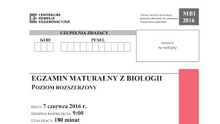 Biologia Czerwiec 2016 NOWA PODSTAWA Live matura [upl. by Eelatan130]