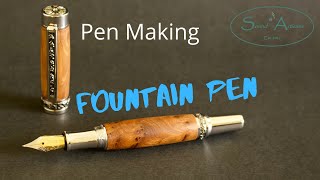 Turning a Thuya Burl Fountain Pen quotCambridgequot or quotRoman Harvestquot kit [upl. by Aloeda]