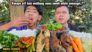 JAWABAN ARIL  MUKBANG LALAPAN MENTAH SIRIH CINA  MAMANGKOKAN  IKAN GORENG  SAMBEL TERASI [upl. by Harmonia]