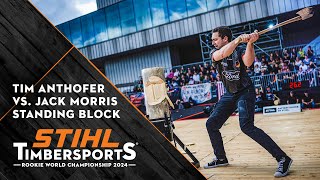 TIMBERSPORTS® Rookie Showdown Disaster Tim Anthofers Axe Breaks MidHeat Against Jack Morris [upl. by Isiah]