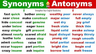 Learn 270 Synonym Words  Antonym Words in English  Strengthen Your English Vocabulary [upl. by Aphra]