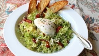 Salad Lyonnaise  Frisee Salad with Shallot Dijon Dressing Bacon and Poached Egg [upl. by Fishman]