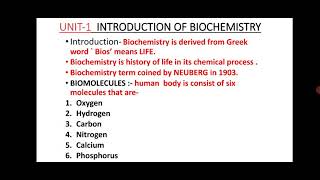 introduction of biochemistry [upl. by Myrvyn]