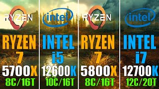 RYZEN 7 5700X vs INTEL i5 12600K vs RYZEN 7 5800X vs INTEL i7 12700K  PC GAMES BENCHMARK TEST [upl. by Ole]