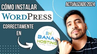 Cómo Instalar WordPress en Banahosting CORRECTAMENTE 2024  TUTORIAL [upl. by Maurizia]