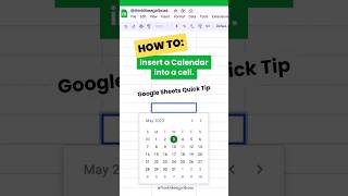 How to add a Calendar into a cell in Google Sheets googlesheets tutorial spreadsheet [upl. by Cortney]