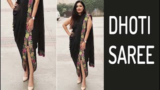 How to wear dhoti Style Saree Sonam Kapoor Style Saree Wear Saree As a Dress [upl. by Edva]