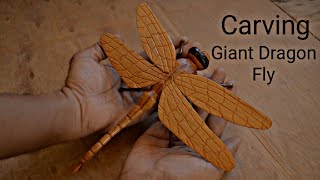 Carving The Giant Dragonfly Realistic  Dragonfly Carving Making  DIY  Wood Carving Tutorial [upl. by Stormi]