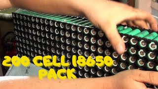 200 cell 18650 samsung Ebike battery build 15 KWH [upl. by Aihsenet647]