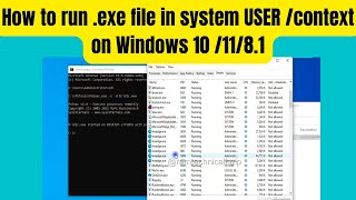 How to run exe file in system context on Windows 10  How do I run an application as a system user [upl. by Barthol]