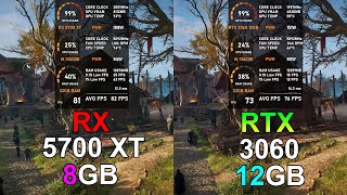 RX 5700 XT vs RTX 3060 12GB  Test in 10 Games Tested in 2024 [upl. by Puto]