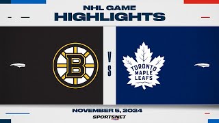 NHL Highlights  Bruins vs Maple Leafs  November 5 2024 [upl. by Merrell]