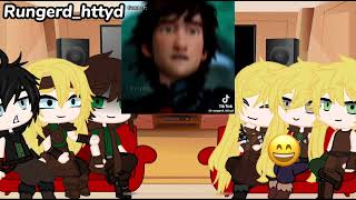 past HTTYD react to Hiccup And Toothles vs Red death [upl. by Aplihs789]