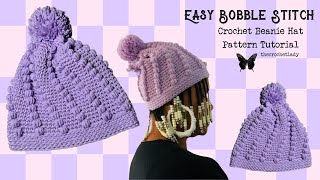 NEW Crochet Idea  Bobble Stitch Beanie Hat For Beginners [upl. by Donough]