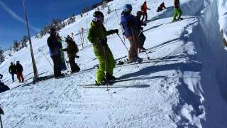 How to drop into Corbets Couloir when hard packed [upl. by Nesila898]