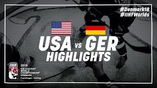 Game Highlights United States vs Germany May 7 2018  IIHFWorlds 2018 [upl. by Dallas]