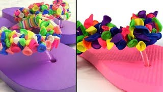 Amazing Water Balloons Flip Flops [upl. by Kenwood515]