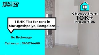 1 BHK Flat for rent in Bangalore  Murugeshpalya  BachelorsFamily  No Brokerage  7406134488 [upl. by Aninnaig984]