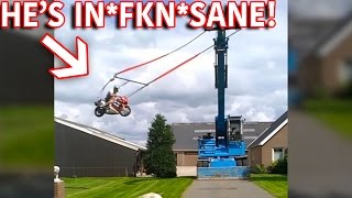 INSANE Dutch Man Rigs Giant Motorbike Swing In FrontYard with Crane [upl. by Sharona]