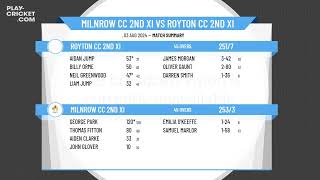 Milnrow CC 2nd XI v Royton CC 2nd XI [upl. by Eichman416]