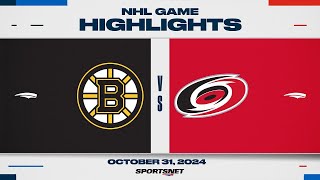 NHL Highlights  Hurricanes vs Bruins  October 31 2024 [upl. by Romo]