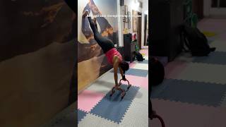 Arm amp back strengthening exercisesback armworkout wall exercises gymnasticsfloorroutine [upl. by Einahpets]