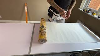 Cutting The First Sheet Of Wallpaper For A Feature Wall [upl. by Izabel]