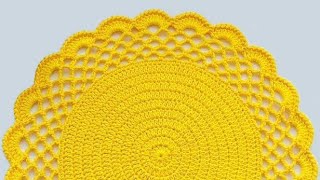 किरोसिया से थालपोश बनाना सीखें How To Crochet Thalposh Woolen Rumal Table cover Thalpos Doily [upl. by Satterfield]