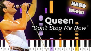 Learn To Play Dont Stop Me Now Queen on Piano Hard SLOW 50 Speed [upl. by Kopans]