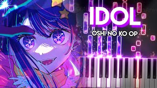 Idol  Oshi no Ko OP  YOASOBI piano [upl. by Ebony]