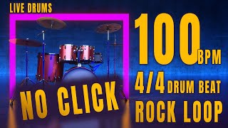 BEST ROCK DRUM BEAT EVER 100 BPM 44 TO PRACTICE LIKE A PRO [upl. by Ettenej]