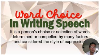 Words Choice in Speech seniorhighschool oralcommunication [upl. by Eveleen]