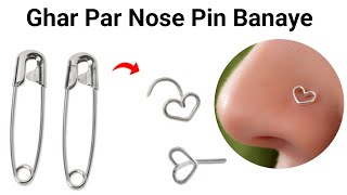 DIY Homemade Nose Pin 😍🥰how to make nose pin at homebest nose pin ever [upl. by Ardnoek]