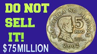 TOP ULTRA RARE PHILIPPINES 5 PISO WORTH A MILLION DOLLARS COULD MAKE YOU MILLIONER 😱monenftcoin [upl. by Retlaw]