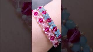 1 minute how to make bicone bracelet making bracelet with bicone 6mm amp 4mm [upl. by Nivad268]