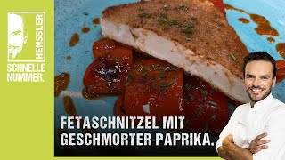 Schnelles Fetaschnitzel mit geschmorter Paprika Rezept von Steffen Henssler [upl. by Coward11]