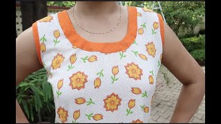 Sleeveless Kurti cutting and stitching step by step in hindi  Easy way [upl. by Brill726]