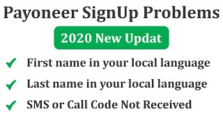 Payoneer Sign up Problems Solve  First amp Last Name in Local Language  Code verification [upl. by Chandra]