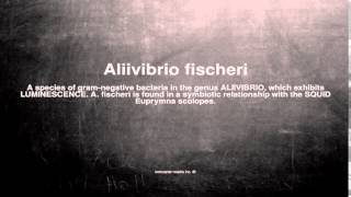 Medical vocabulary What does Aliivibrio fischeri mean [upl. by Fabria]