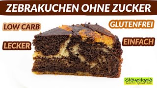 Köstlicher Zebrakuchen ohne Zucker und ohne Mehl I Low Carb Kuchen mit Kokosmehl [upl. by Shue]