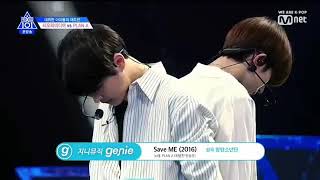 Victon Han Seungwoo and Choi Byungchan at Produce x 101 cover dance and sing save me by bts 💛💛 [upl. by Nyrroc]