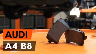 How to change rear brake pads on AUDI A4 B8 Saloon TUTORIAL AUTODOC [upl. by Kara-Lynn]