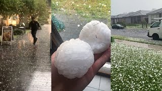 Huge hail stones battered Sydney Dec 20 2018 [upl. by Evets119]