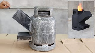 Creative ideas  How to make a wood stove from an old gas tank [upl. by Benni]