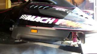 1995 Skidoo Mach 1 670 Twin Pipes MBRP Can [upl. by Airdni]