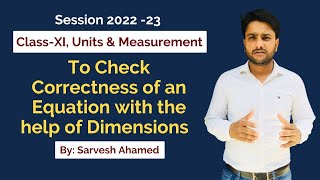 To check the Correctness of the Equation Class 11  Check the Correctness of the equation v2u22as [upl. by Armstrong]