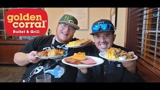 GOLDEN CORRAL ALLYOUCANEAT BUFFET FOOD REVIEW WITH FOOD CHALLENGES [upl. by Thorstein]