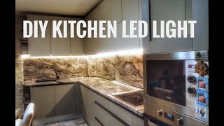 DIY Under Kitchen Cabinets LED Lighting with Aluminium Profile [upl. by Ahsercel]