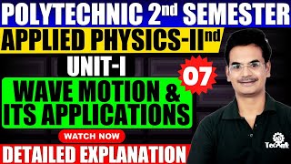 7 Applied physics 2nd semester polytechnic Wave Motion amp Its Application Hindi English astechnic [upl. by Arney875]